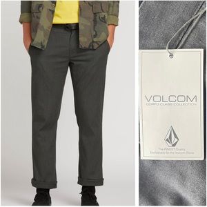 VOLCOM NWT MEN’S FRICKIN MODERN STRETCH PANTS CHARCOAL HEATHER GRAY 34